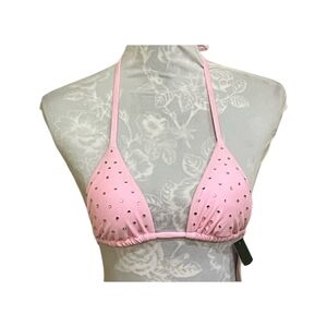 Pink Studded Bikini Top